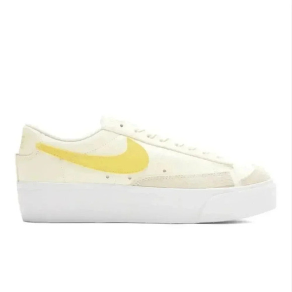 NIKE WOMEN'S BLAZER LOW PLATFORM - PALE IVORY/SATURN GOLD/WHITE 11 - Picture 2 of 11